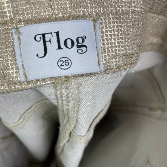 Flog Gold Metallic Jogger Loren Pants 26 - Picture 7 of 9